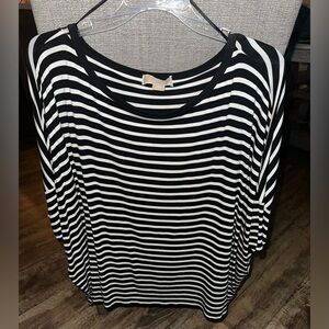 Michael Kors Sailor Striped Top Womens Black & White Medium